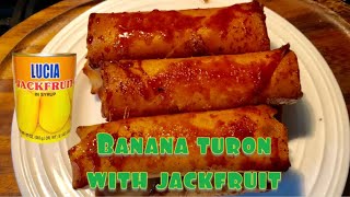 How to make banana turon with jackfruit ( langka )Filipino dessert or Meryenda|