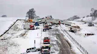 Ontario Canada In Chaos || Snowstorm Causes Pile-Up In Orillia