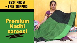 Premium kadhi sarees with price | Madras Sarees | Free shipping | Handloom Sarees |