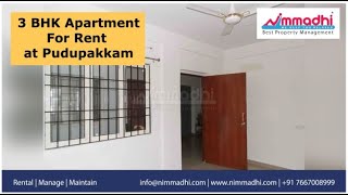 சென்னை புதுப்பாக்கத்தில் அழகிய 3 BHK வாடகை வீடு | BROKERAGE செலவு இல்லை | For Rent at Pudupakkam