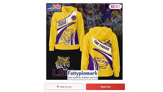 LSU Tigers Geaux Tigers Design Zip Hoodie – Gold