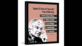 speak 5 lines to yourself every morning, Abdul Kalam India motivation Quotes Success
