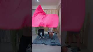 Perfect TEAM blanket cover challenge!🛏️💤🥳🤣✨