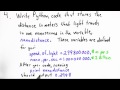 Speed of Light - Intro to Computer Science
