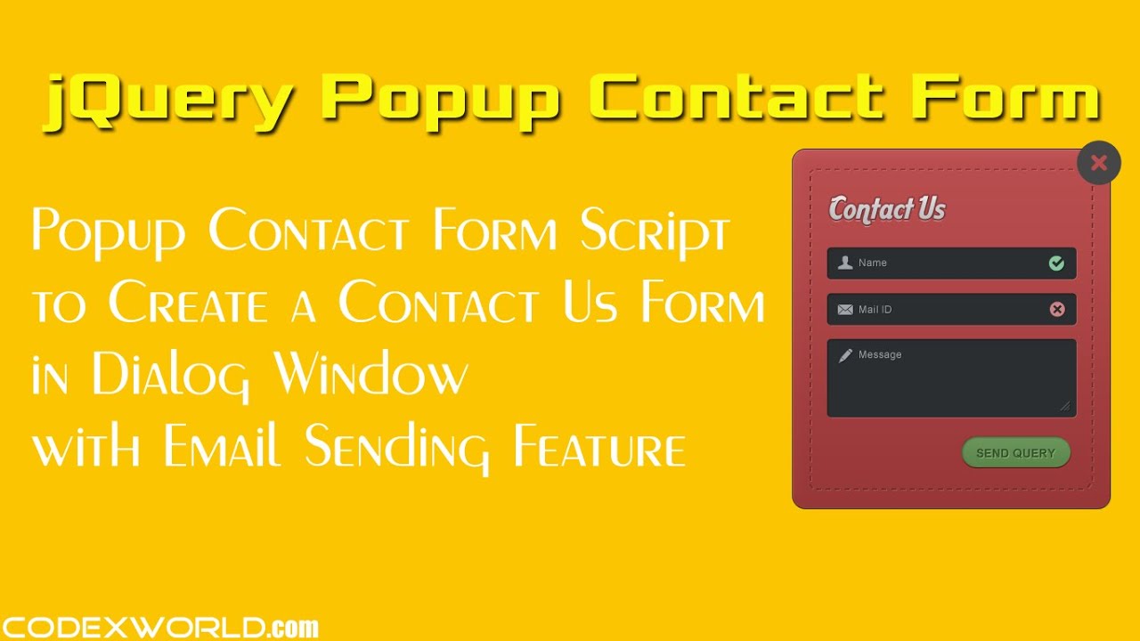 Build Popup Contact Form Using JQuery And PHP