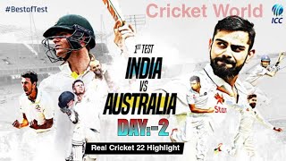 India vs Australia 1st Test Day 2 Highlights Border gavaskar trophy 2023 |real cricket 22 gameplay