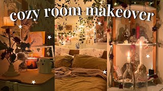 AESTHETIC ROOM MAKEOVER!! cozy bedroom transformation 🧸🕯*pinterest inspired!* (+cleaning vlog)