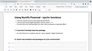 How to Use Python & NumPy Financial to Calculate NPV & IRR