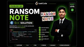 LeetCode 383: Ransom Note in C++ | Best HashMap Solution 🚀#leetcode #cpp #dsa #coding #programming