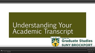 Understanding Your Academic Transcript