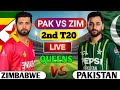 🔴LIVE : Pak vs zim 2nd t20 live score today match | PAK vs ZIM T20 2024