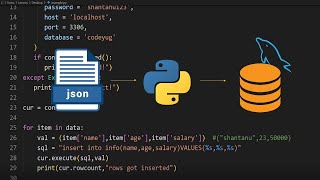 Insert JSON Data Into MySQL Table | Python MySQL Tutorial Codeyug