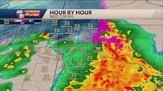 Tracking freezing rain, sleet, and snow Wednesday morning.