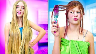 Thin Hair vs Thick Hair Problems || Awkward Funny Situations With Friends