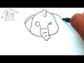 cute elephant drawing painting u0026 and colouring for kids and toddlers_ kids art