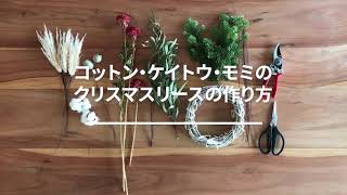 【お部屋を彩る】リースの作り方 - 045 ～コットン・ケイトウ・モミのクリスマスリースの作り方〜