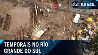 Sobe para 10 o número de mortos após temporal no RS; 21 estão desaparecidos | SBT Brasil (01/05/24)