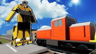 Can a Lego Transformer Stop the Train? - Brick Rigs Lego Multiplayer