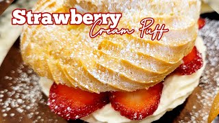 The Most Delicious 🍓🍓🍓 Strawberry Cream Puff