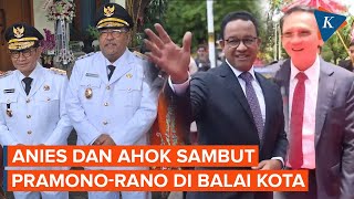 Momen Anies dan Ahok Sambut Pramono-Rano di Balai Kota