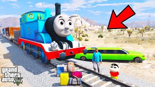 Franklin and Shinchan Start A journey in Train for Enjoy & Fishing in GTA V