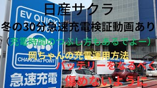 冬の日産サクラ　30分急速充電検証動画　急速充電を多用する人必見