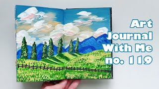 Art Journal With Me no. 119 - Acrylic Landscape Painting