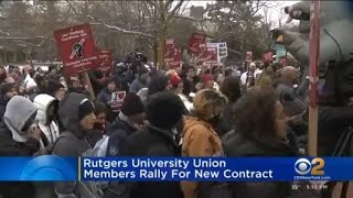 Rutgers University union members rally for new contract