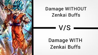 Comparison of damage - with and without Zenkai Buffs [DB Legends]