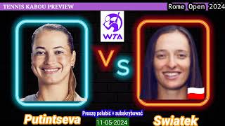 Swiatek vs Putintseva Live Streaming | Rome Open 2024 | Iga Swiatek vs Yulia Putintseva Preview