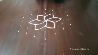 Thaipoosam kolam//Vilakku kolam with 7*4 dots//Awesome Kolam//Deepam rangoli