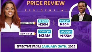 NEW PRICE INCREASE UPDATE ON TIARA ESTATE: LAND IN LAGOS FOR SALE AT IBEJU LEKKI