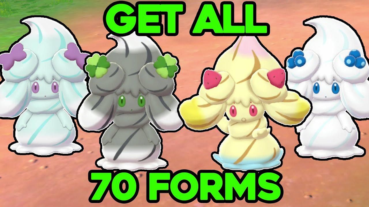 HOW TO GET ALL 70 FORMS OF ALCREMIE IN POKEMON SWORD AND SHIELD ...