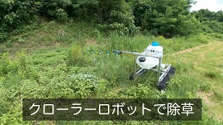 クローラーロボットで除草剤散布