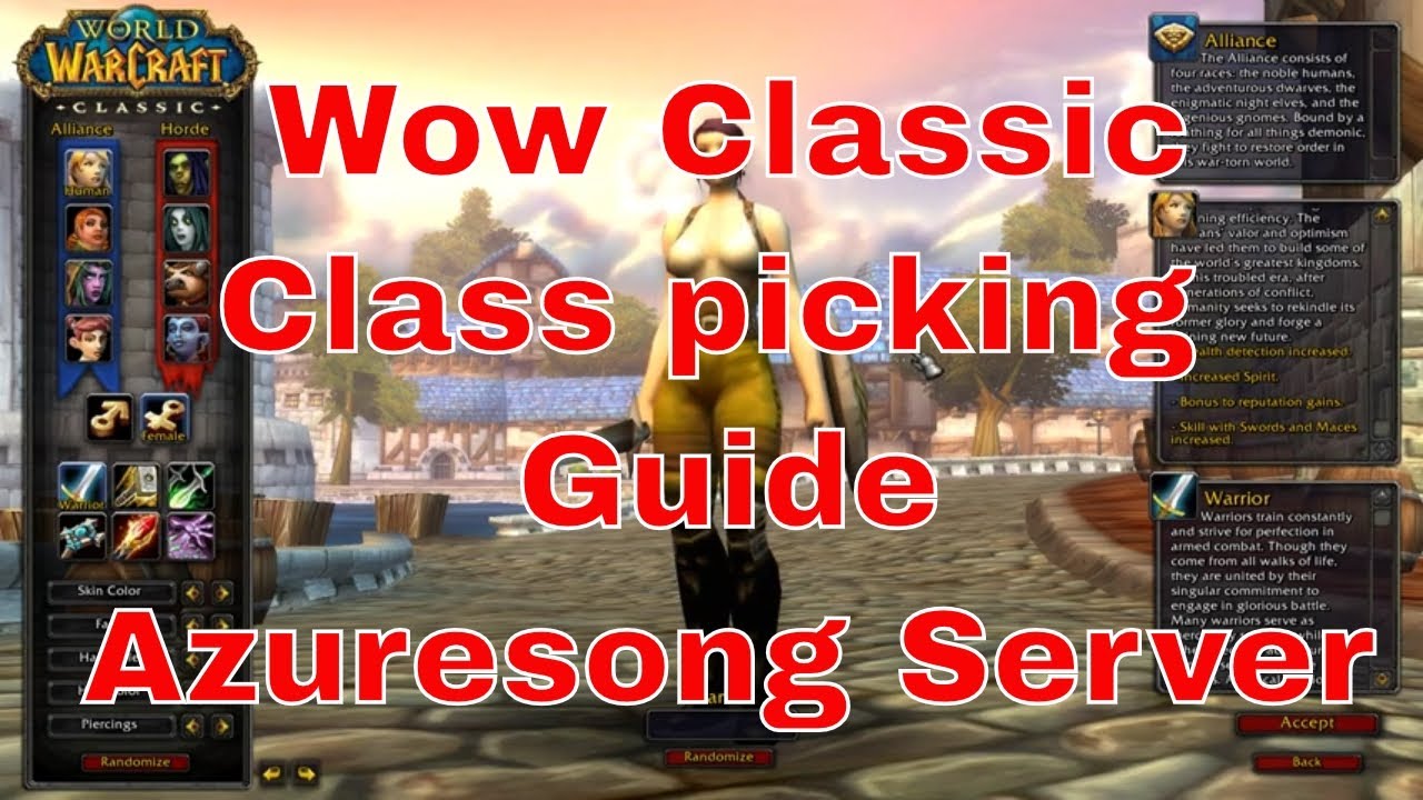 World Of Warcraft Classic Picking Your First Class And Race Guide - YouTube