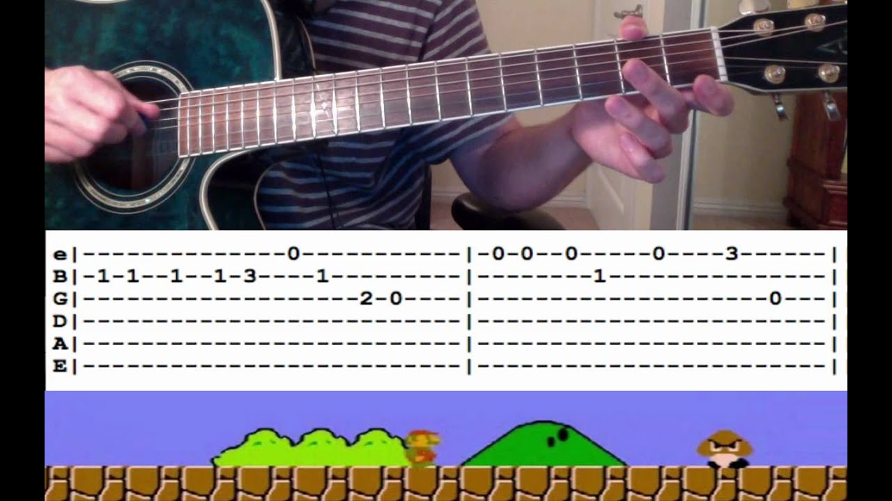 Guitar Lesson Super Mario Theme Song How To Play Tutorial Chords