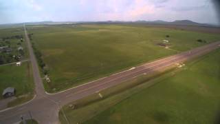 4K Drone footage of building clouds over Snyder Oklahoma