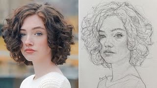Learn to draw a beautiful girl's face step by step using the Loomis method