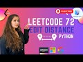 🔥Leetcode 72. Edit Distance - Python - Medium #amazon #google #microsoft 🏆#codinginterview #coding