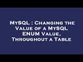 MySQL : Changing the Value of a MySQL ENUM Value, Throughout a Table