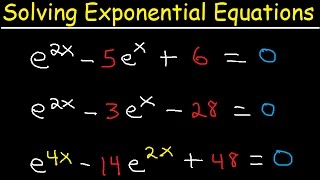 Solving Exponential Equations In Quadratic Form - Using Logarithms, With e