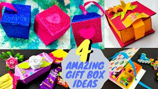 4 Amazing gift box making ideas with paper | Fantastic gift wrapping ideas |DIY gift box ideas