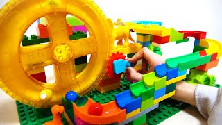 Marble Run ASMR ☆Building Blocks Colorful dinosaur Coasters 8min