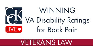 WINNING a VA Disability Rating for Back Pain