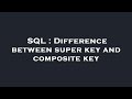 SQL : Difference between super key and composite key