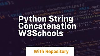 Python String Concatenation W3Schools