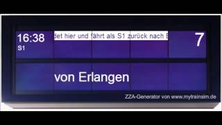 Bahnsteigansage für die S1 nach Erlangen