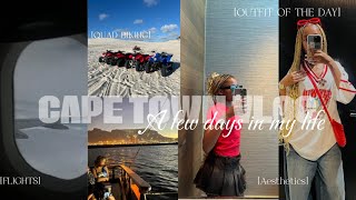 CAPE TOWN VLOG| [flights, beach, boats, dinners, V\u0026A Waterfront]|South African YouTuber