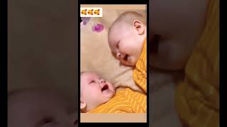 Twin Baby Laughing Historically 🤣🤣#shorts #youtubeshorts #viral #cute