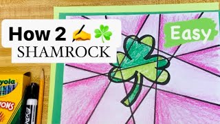 How to Draw a Starburst Shamrock - Super EASY St. Patricks Day ART Project #shamrock #mrschuettesart